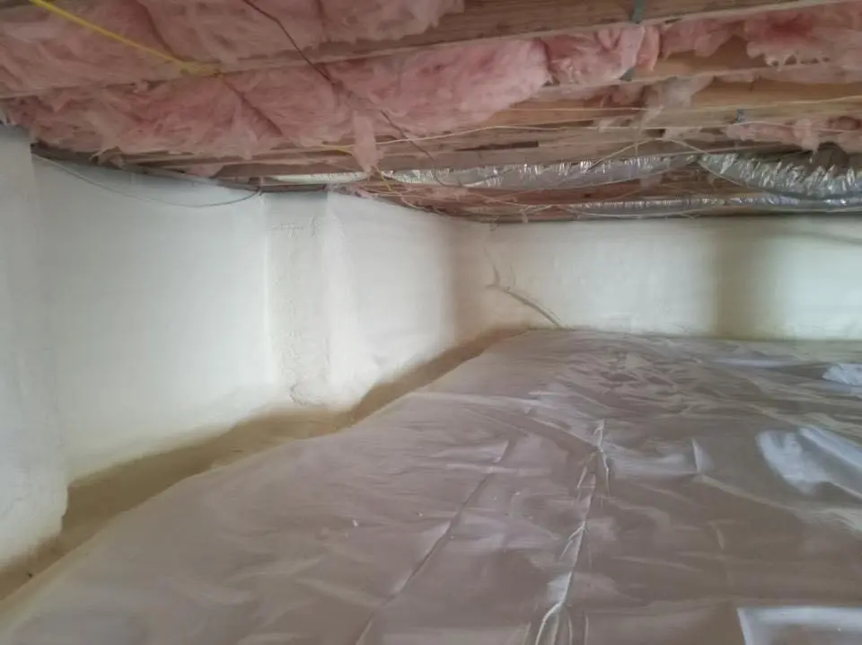 Crawl space encapsulation with closed-cell spray foam for Attic Insulation in Willowbrook
